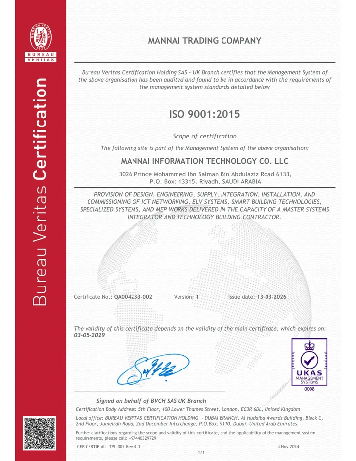 Bureau Veritas ISO certified